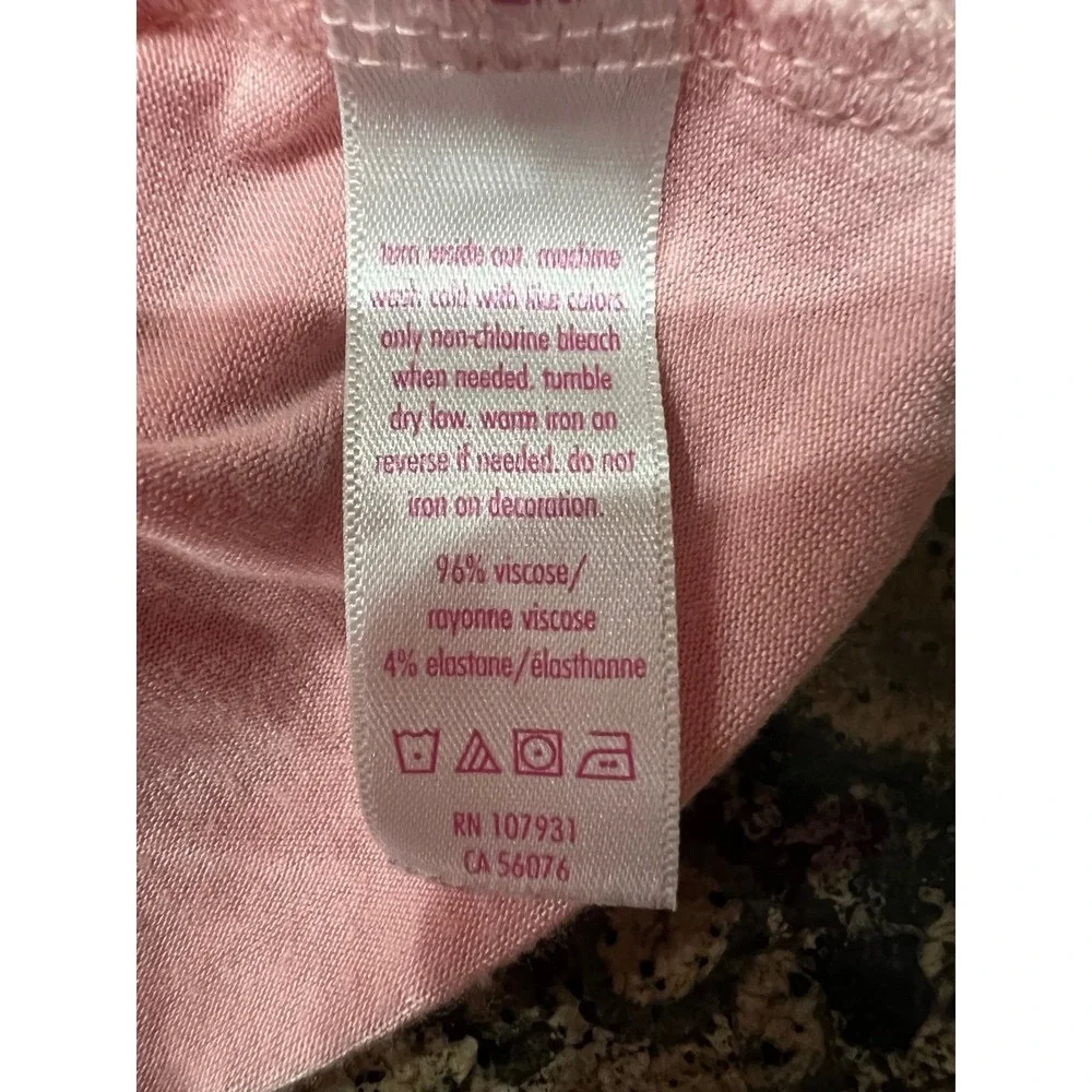 Justice Girls Pink Studded Heart Tank Top Sharkbite Hem Keyhole Back Size 10